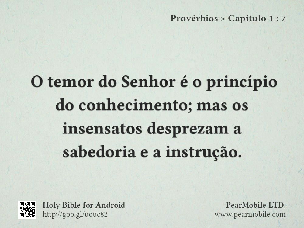 Provérbios, Capítulo 1:7